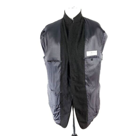 Joseph Abboud Flannel Wool 3 Button Sport Coat 42R OR Slim Fit 44R Gray Check - Picture 9 of 10